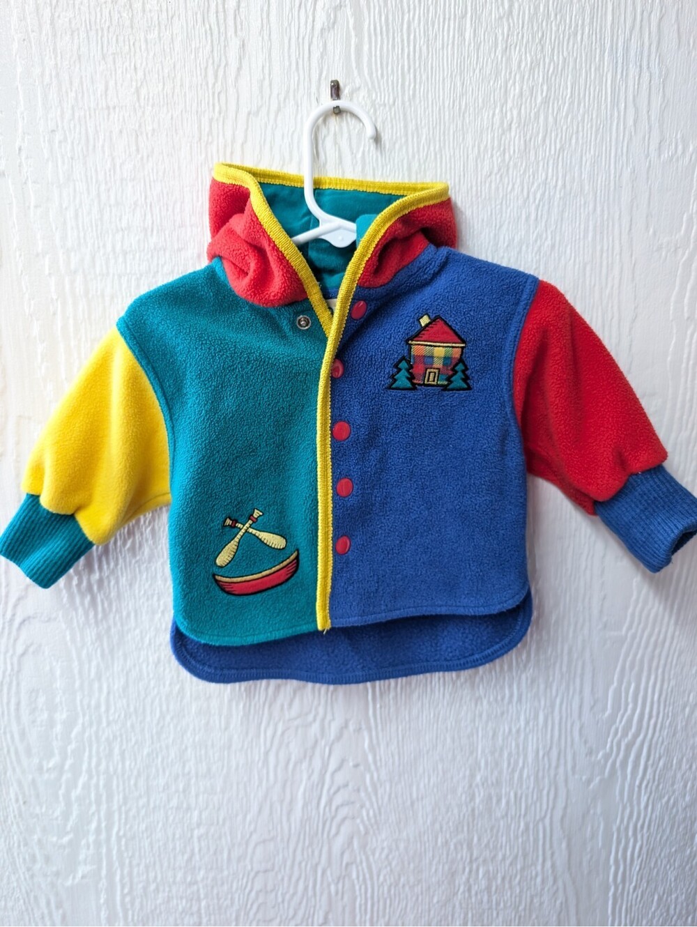 Vintage 90's Gymboree Colorblock Fleece Hoodie Sweatshirt Outdoors Infant